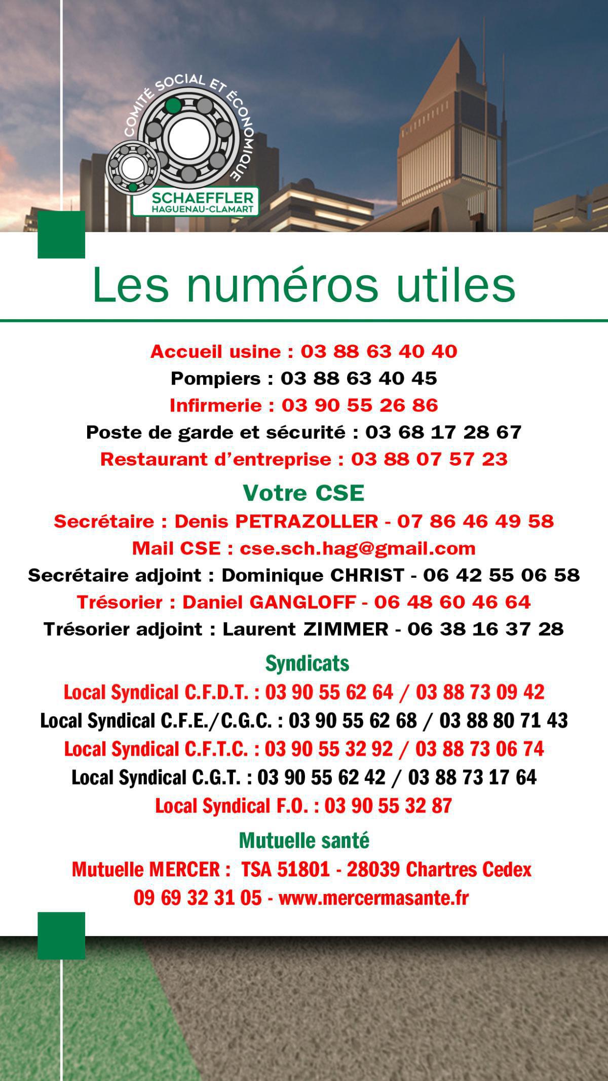 LES NUMÉROS UTILES