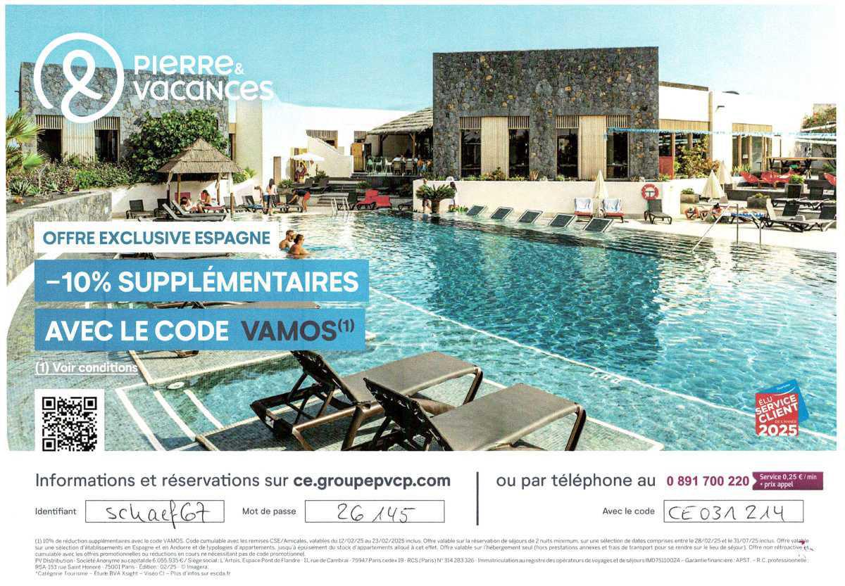 OFFRE EXCLUSIVE ESPAGNE - Pierre & Vacances