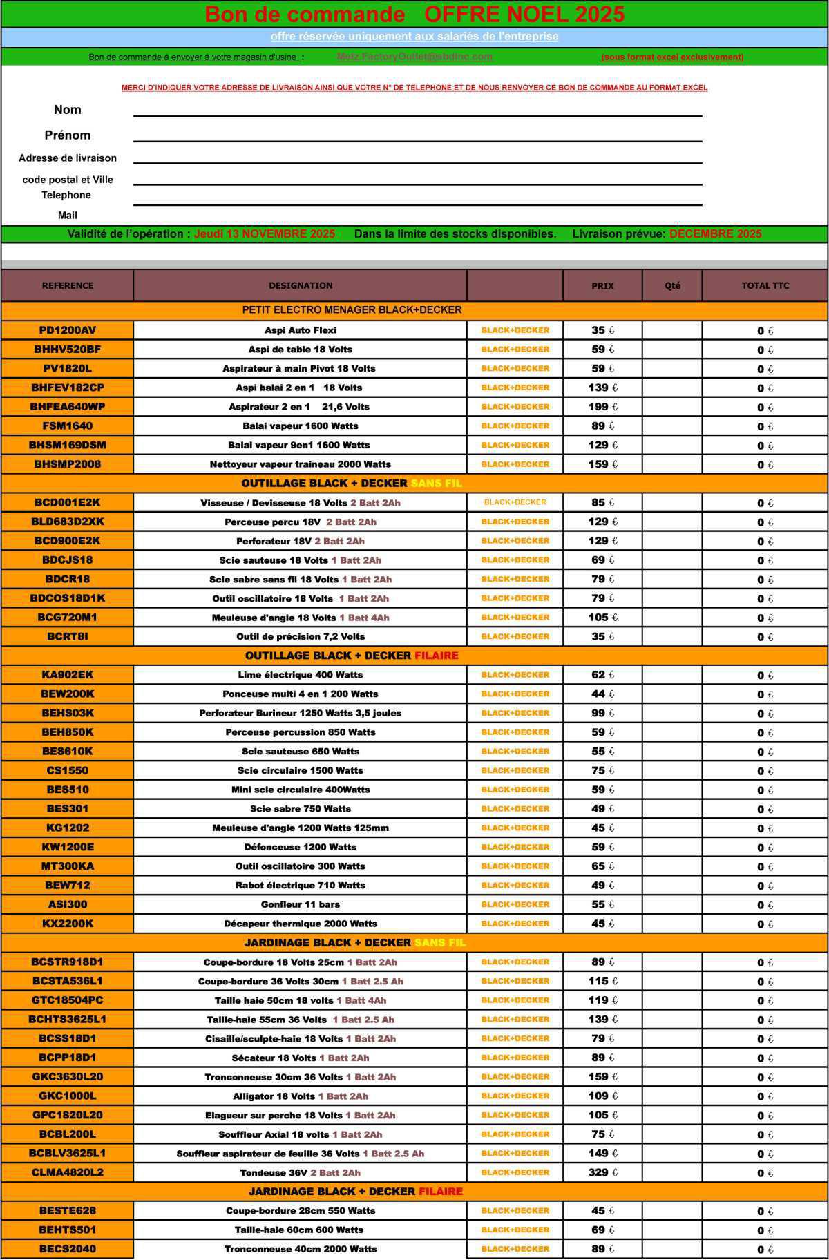 STANLEY et BLACK & DECKER - Offres NOËL 2025 