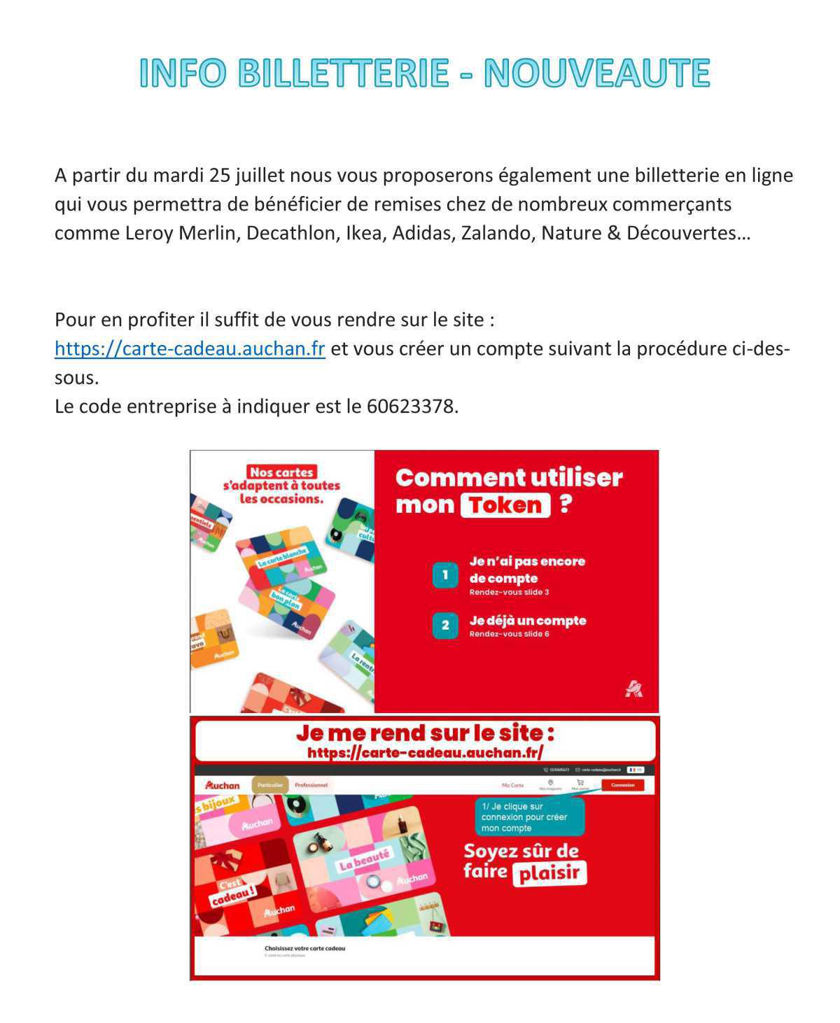 Billetterie en ligne - TOKEN