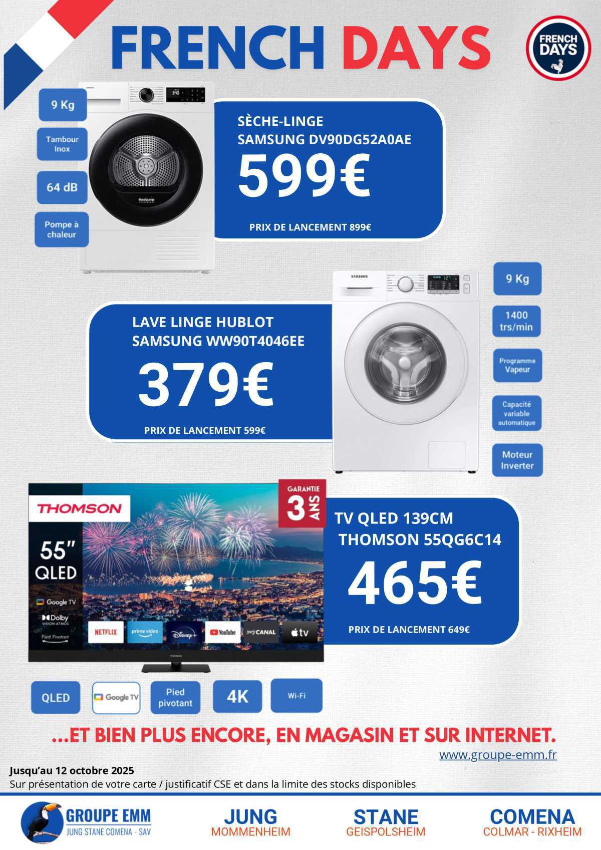 GROUPE EMM - BLACK FRIDAY - Le meilleur de L'ÉLECTROMÉNAGER à prix massacrés !