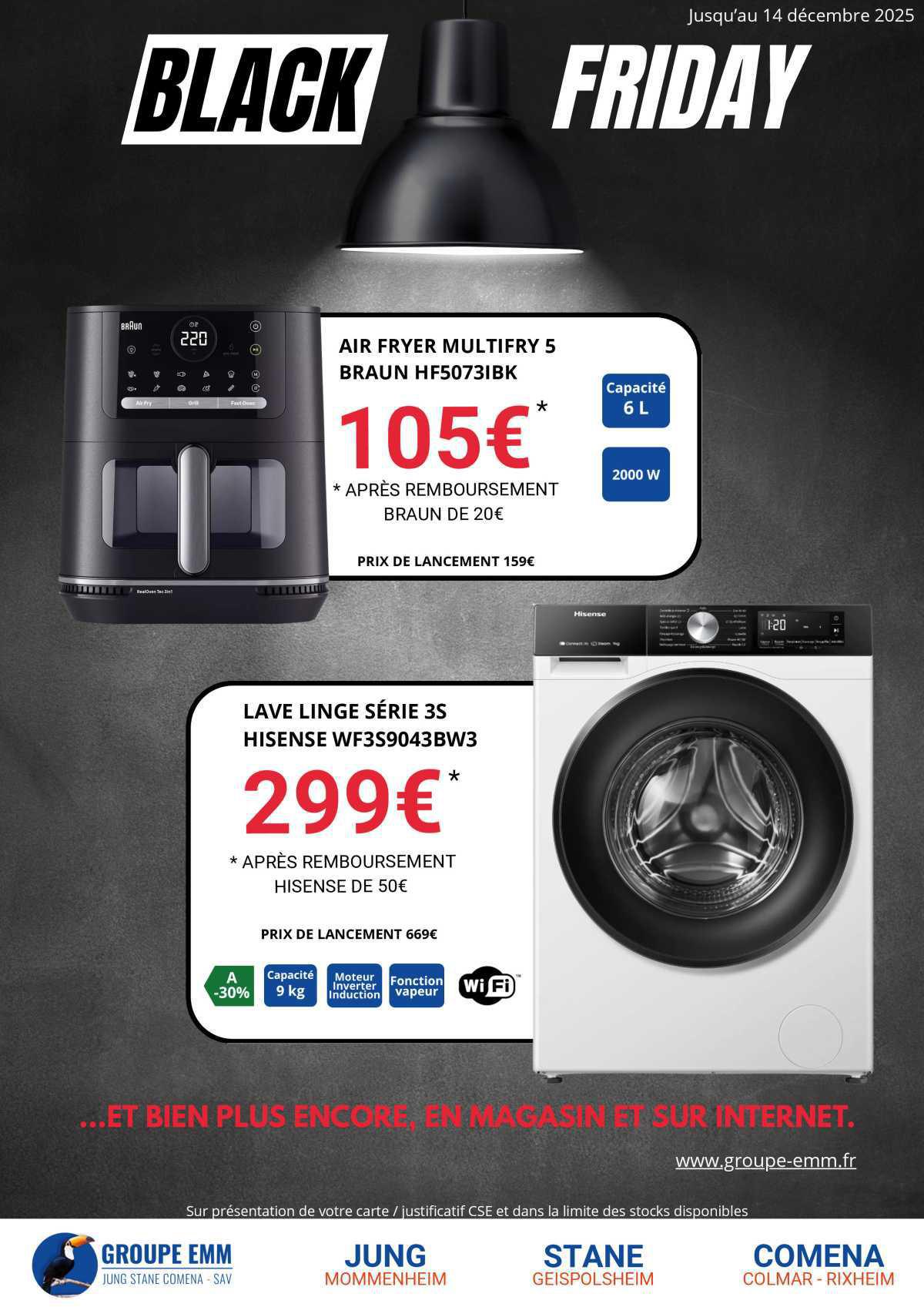 GROUPE EMM - BLACK FRIDAY - Le meilleur de L'ÉLECTROMÉNAGER à prix massacrés !