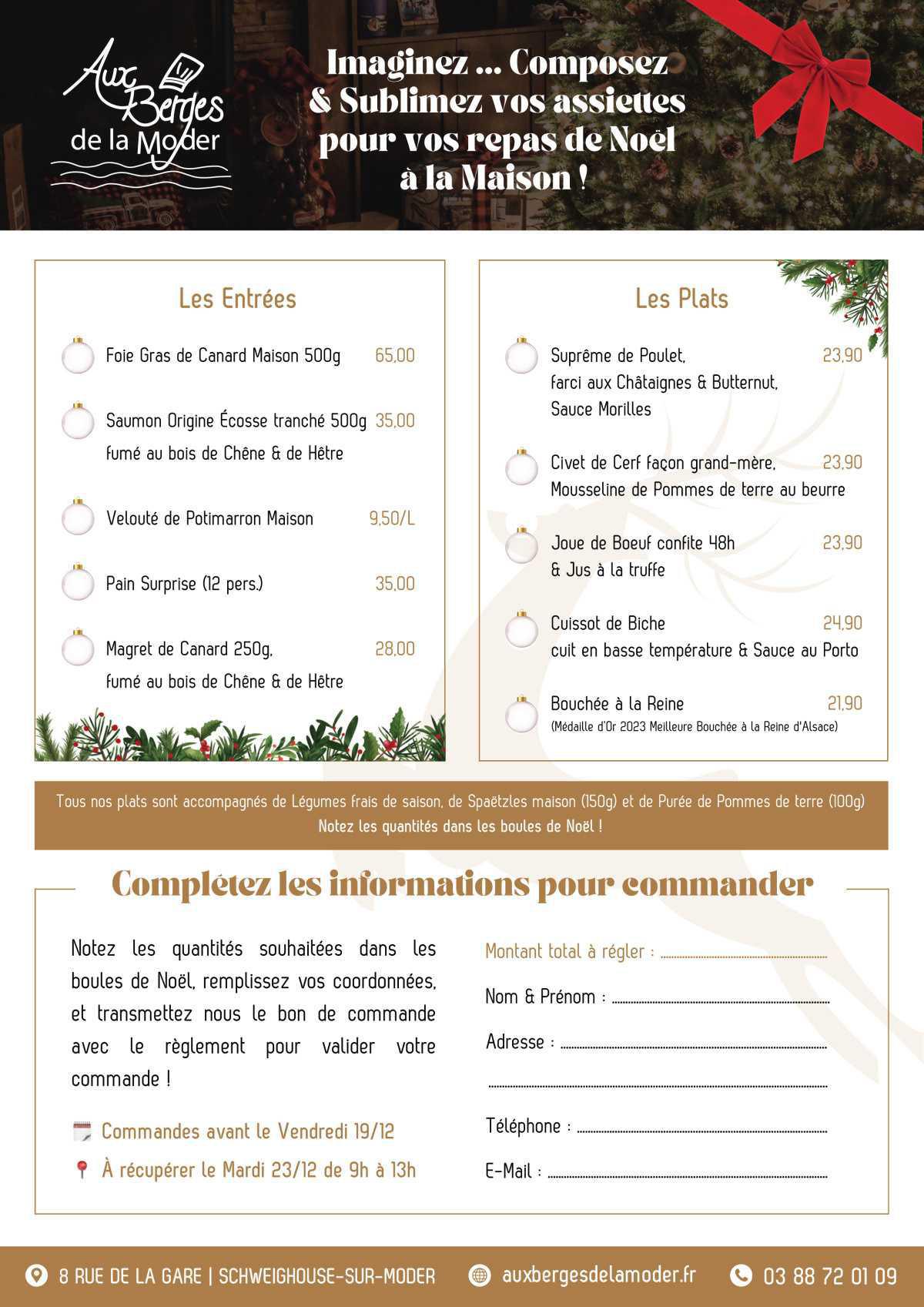 AUX BERGES DE LA MODER - Restaurant - Traiteur