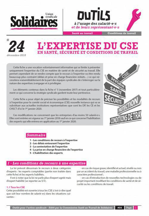 L’expertise du CSE en santé, sécurité et conditions de travail L’expertise du CSE en santé, sécurité et conditions de travail