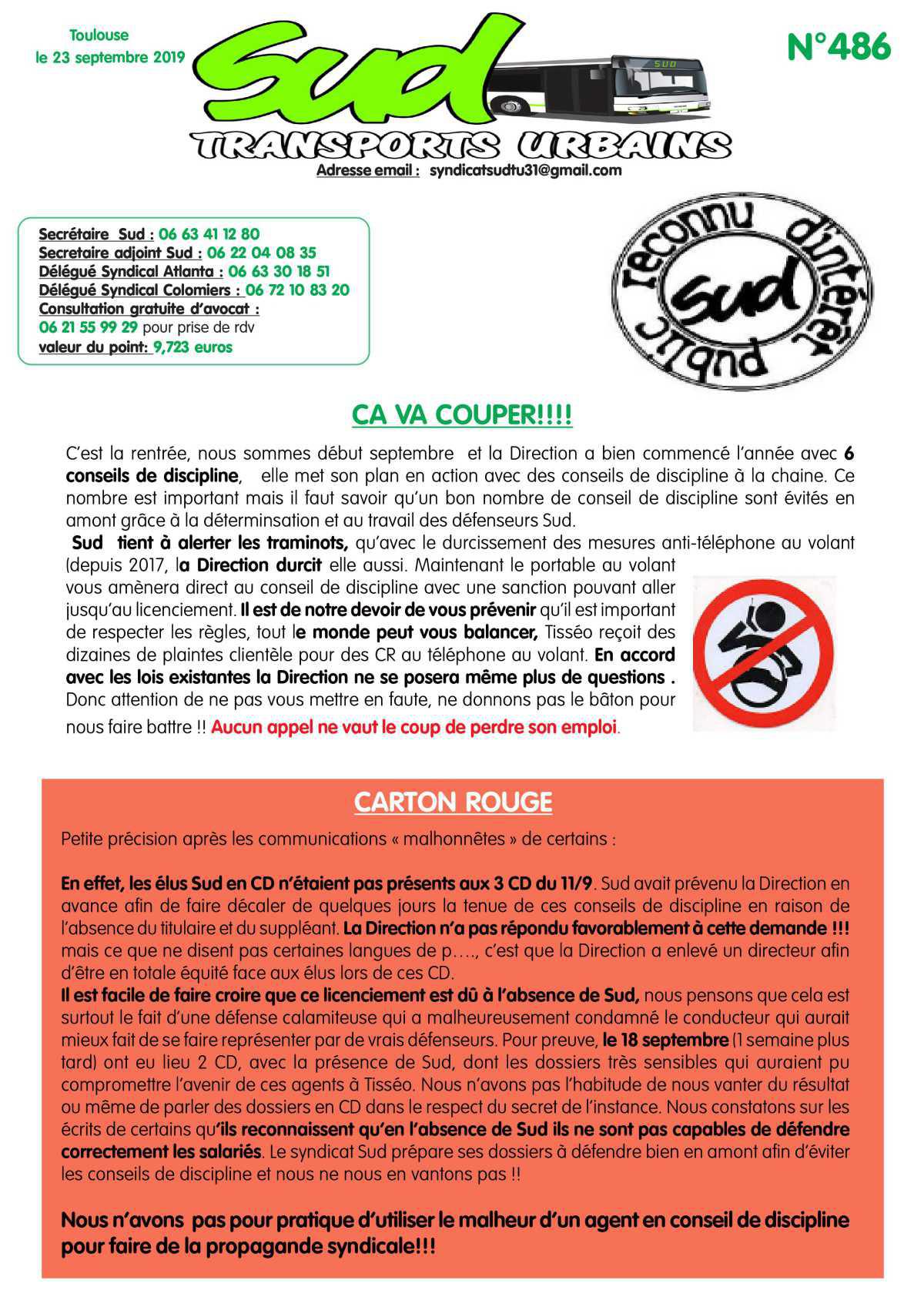  Le tract Sud Toulouse n°486