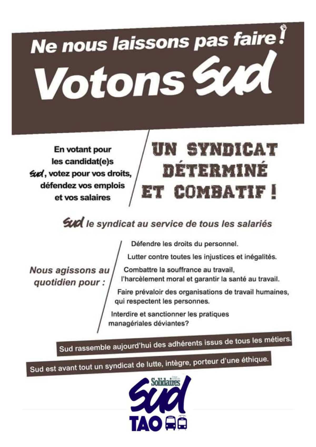 SECTION SYNDICALE SUD TAO ELECTIONS CSE 2019