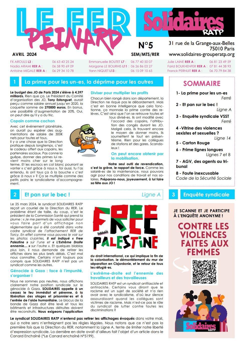 Solidaires RATP // Le Fer Peinard # 5 d'avril 2024