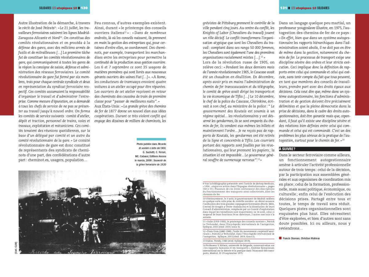 Les Utopiques # 10 // Sur la voie (ferrée) de l'Autogestion (F. Dianoux et C. Mahieux) Les Utopiques # 10 // Sur la voie (ferrée) de l'Autogestion (F. Dianoux et C. Mahieux)