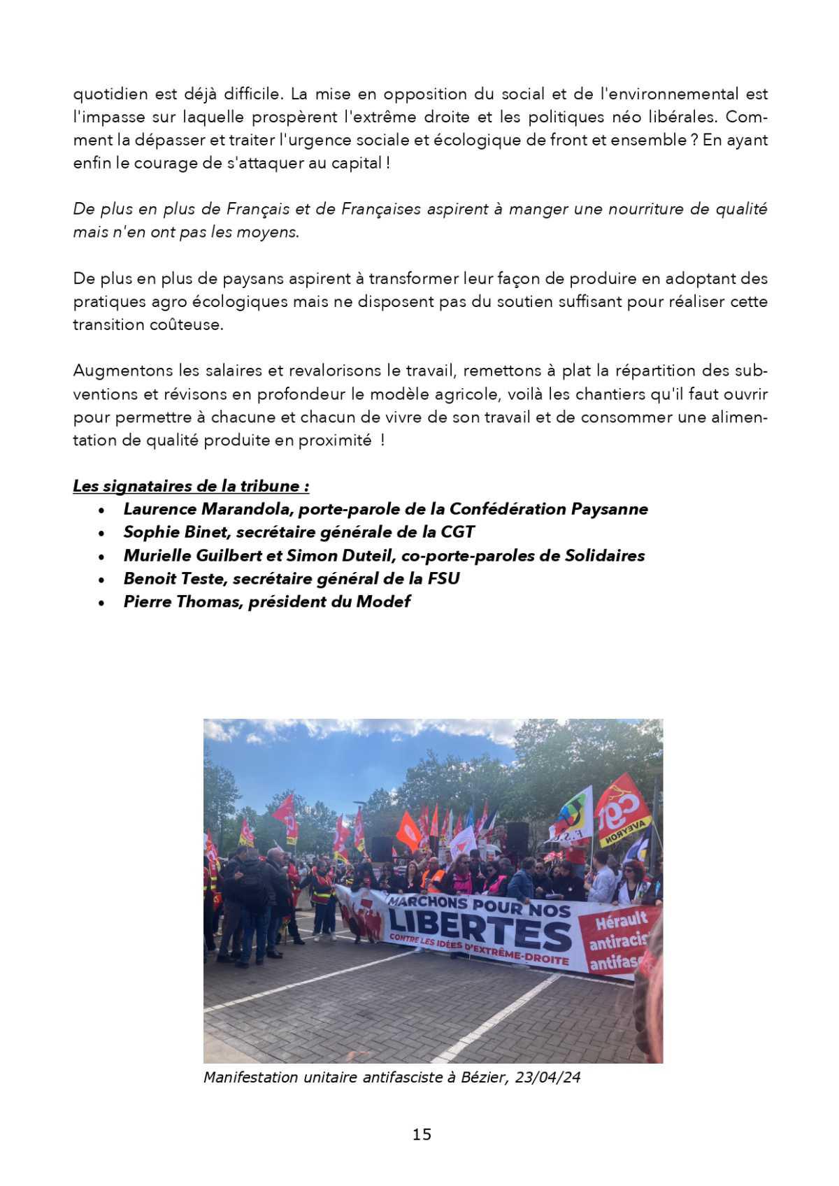 VISA Vigilance et Initiatives Syndicales Antifascistes Dossier # 13, avril 2024