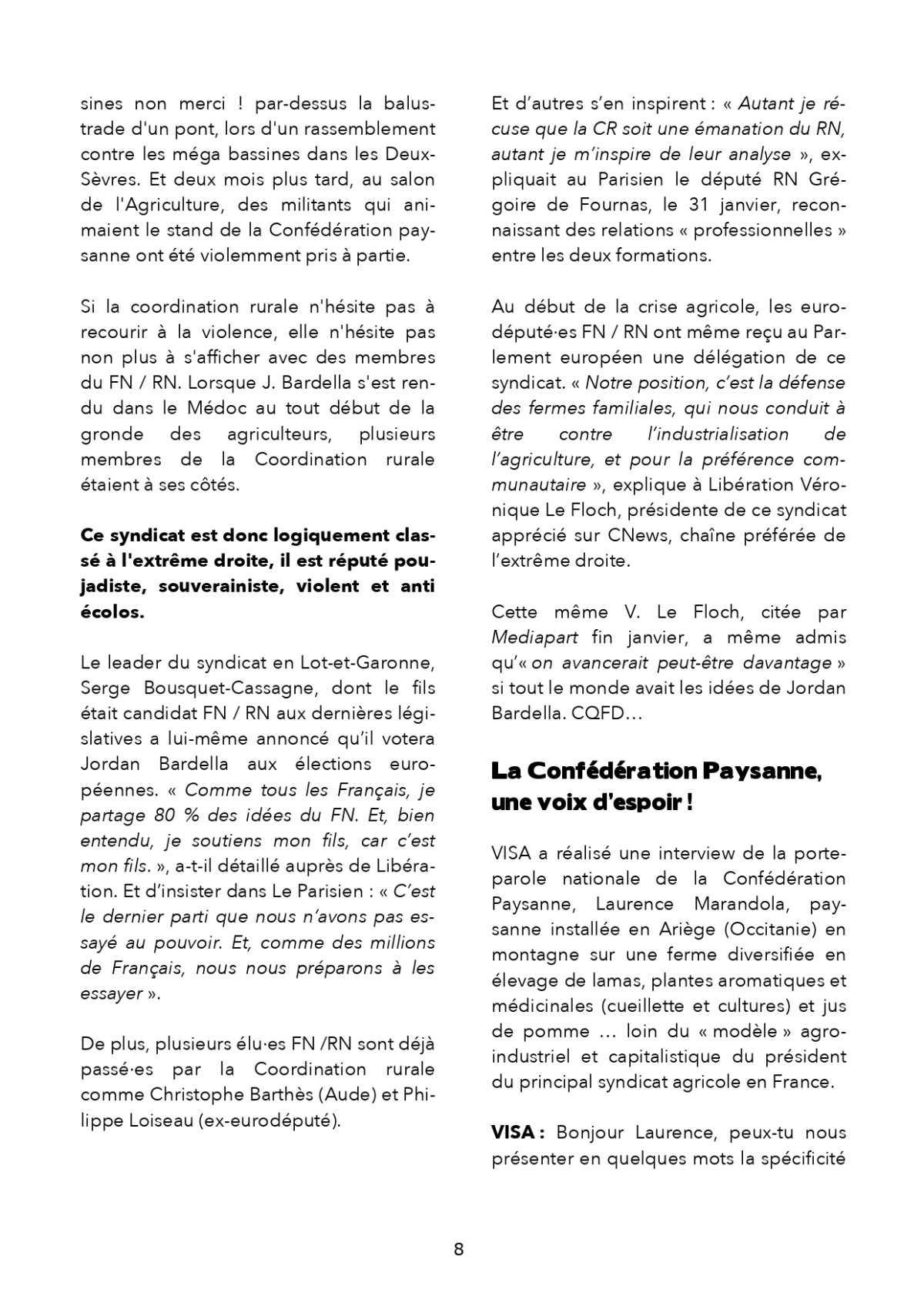 VISA Vigilance et Initiatives Syndicales Antifascistes Dossier # 13, avril 2024