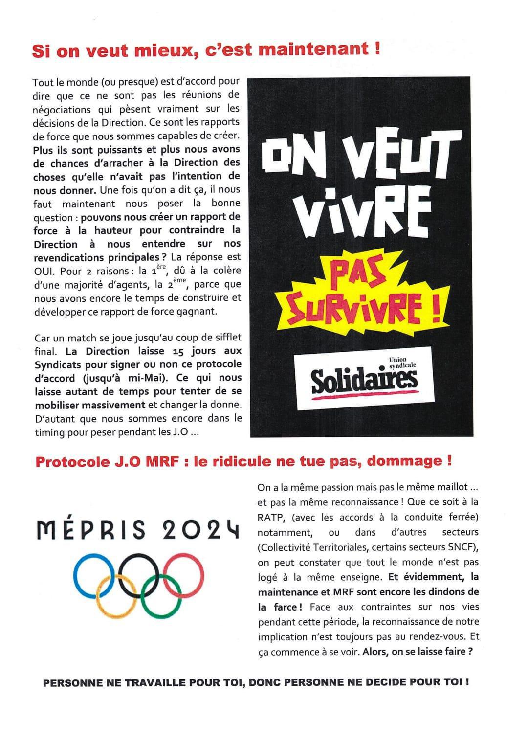 Solidaires RATP // Déroulement de carrière : on en est où ?