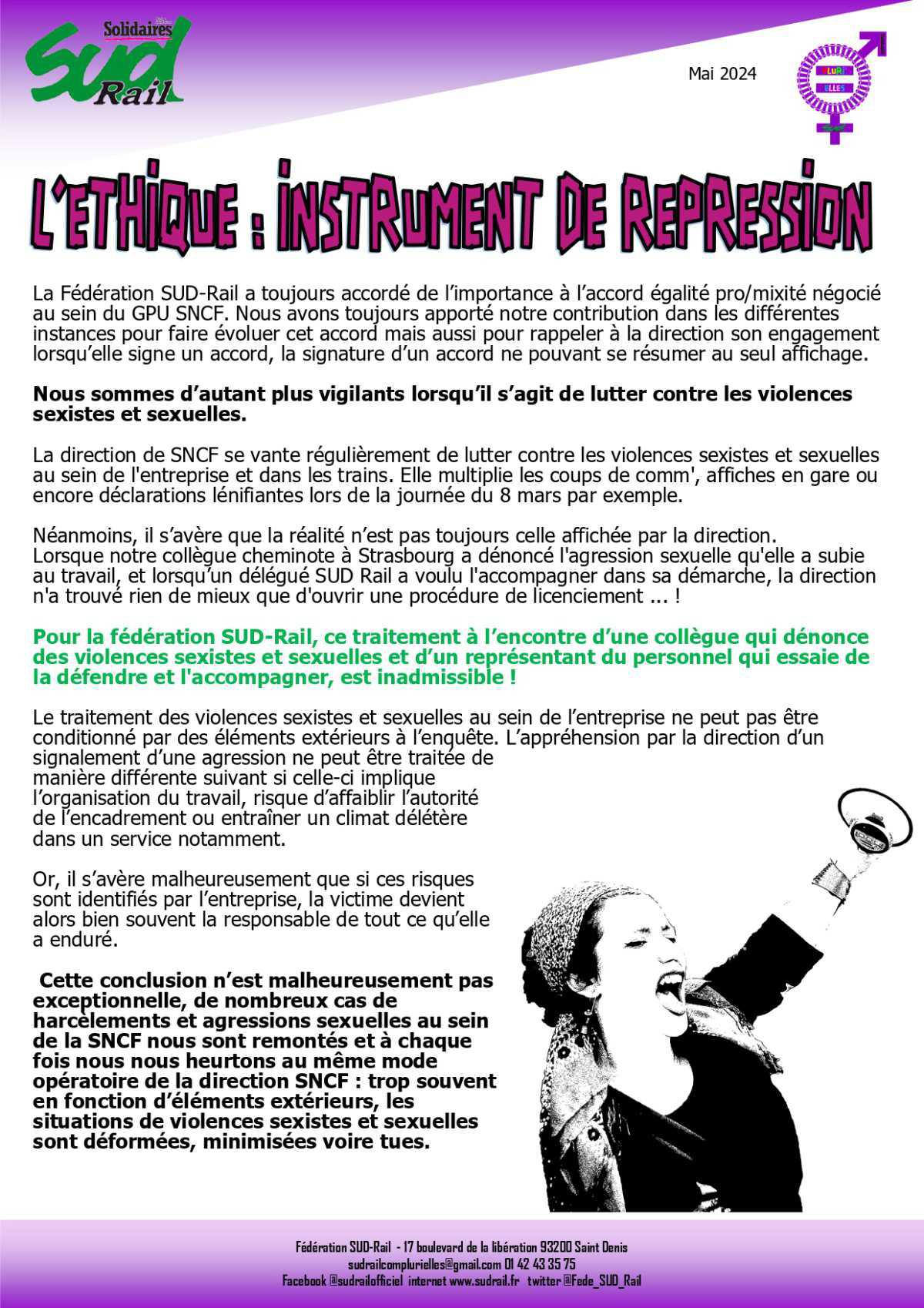 SUD-Rail // L'Ethique SNCF : instrument de répression