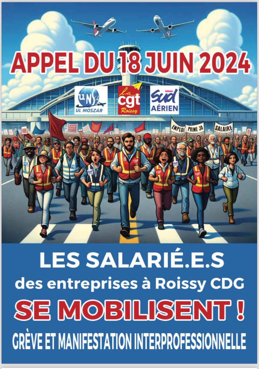 SUD Aérien // Appel intersyndical à la grève le 18 juin à Roissy CDG