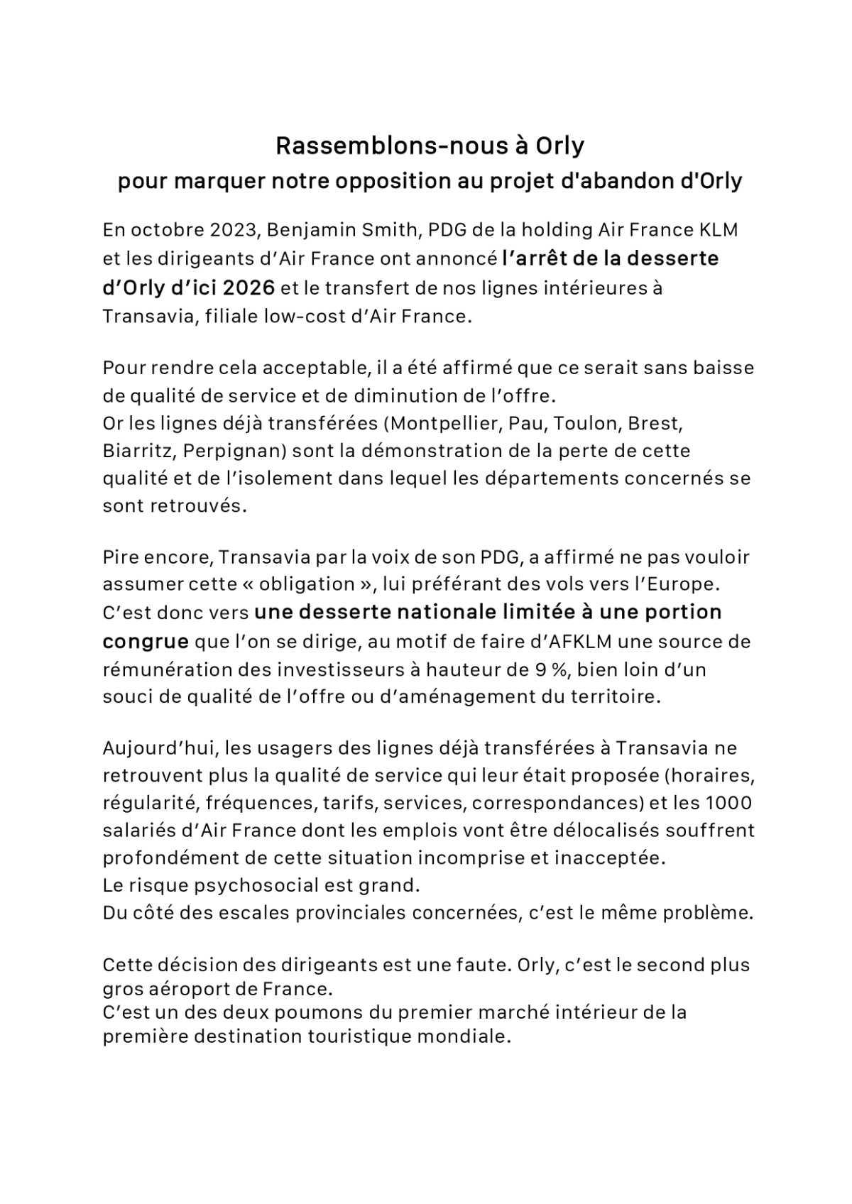 ALTER // Projet d'abandon d'Orly, rassemblement le 24 juin à 15h00