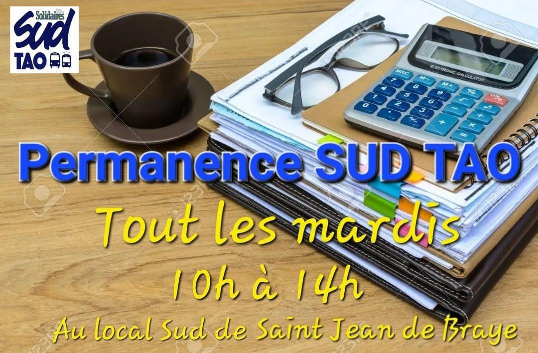 SUD TAO Orléans // Permanence syndicale tous les mardis de 10h00 à 14h00