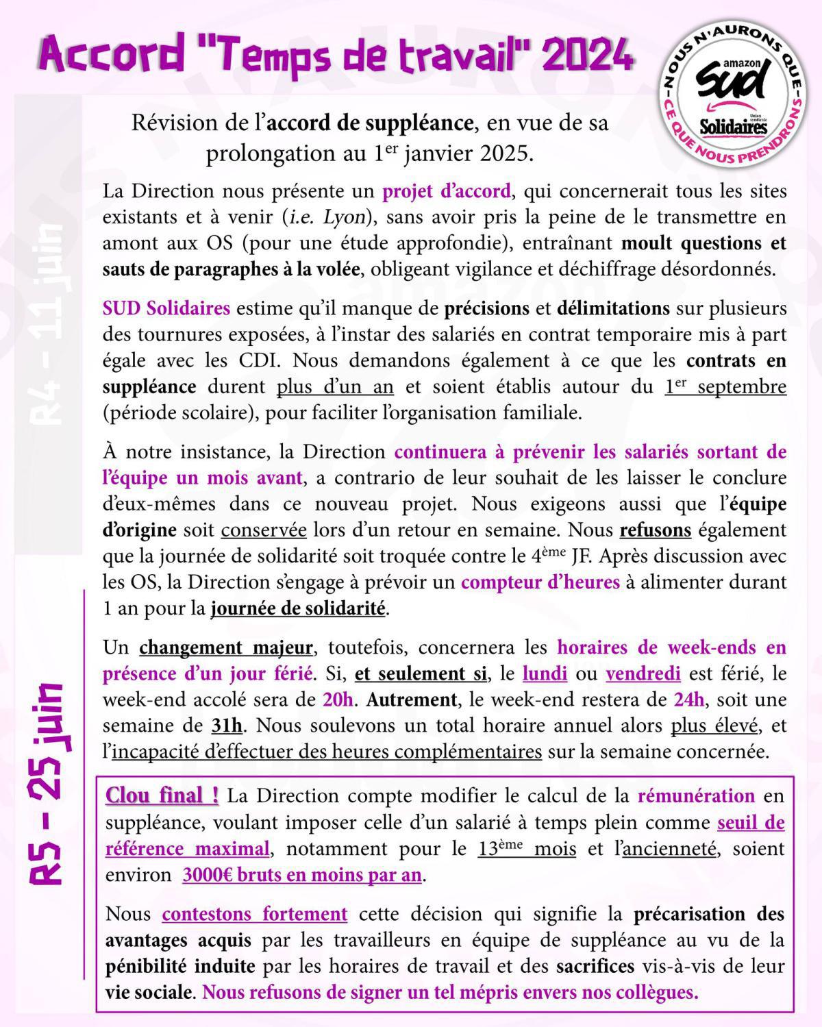 SUD AMAZON // Révision de l'Accord de suppléance : non au dumping social et salarial !