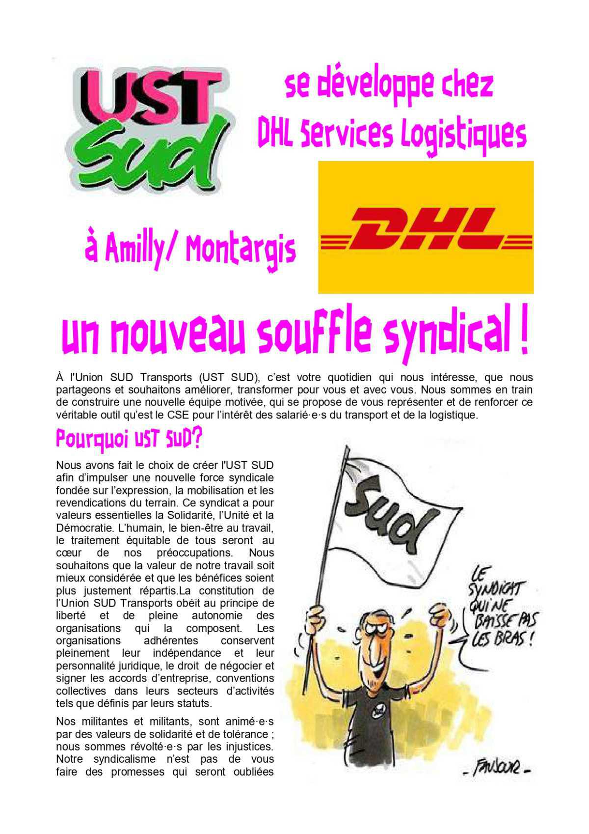 UST-SUD se développe chez DHL Services Logistiques à Amilly/Montargis !