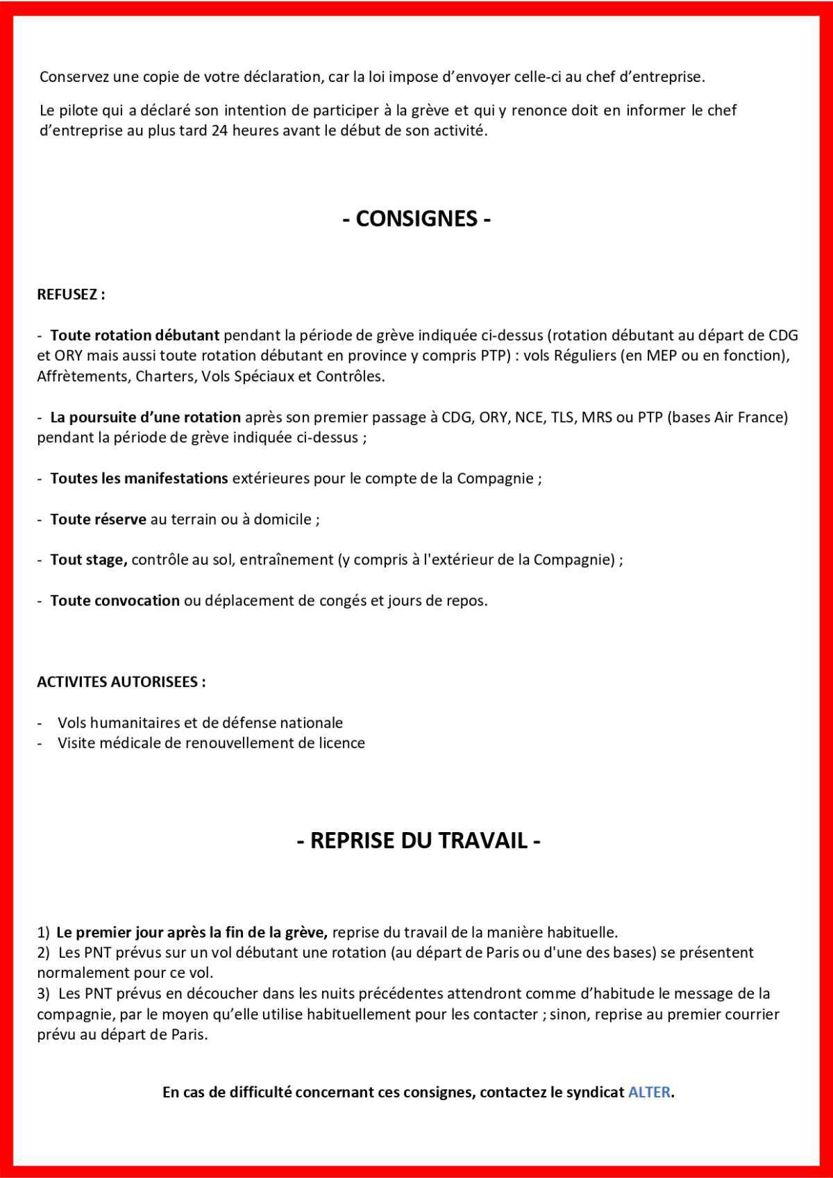 ALTER // Bulletin Syndical du Personnel Naviguant # 1449 du 8 juillet 2024