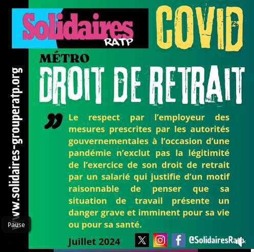 Vidéo Solidaires RATP // Jurisprudence sur le droit de retrait COVID