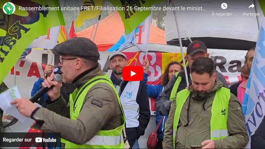 Vidéo // Prise de parole de SUD-Rail au rassemblement unitaire du 26 septembre 2024