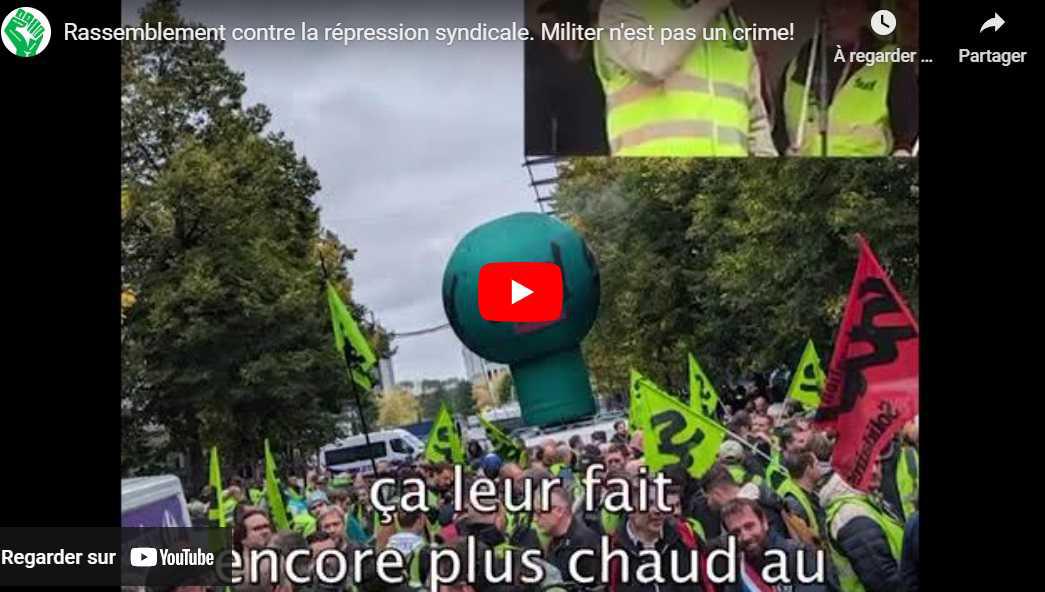 Vidéo SUD-Rail // Rassemblement contre la répression antisyndicale du 7 octobre 