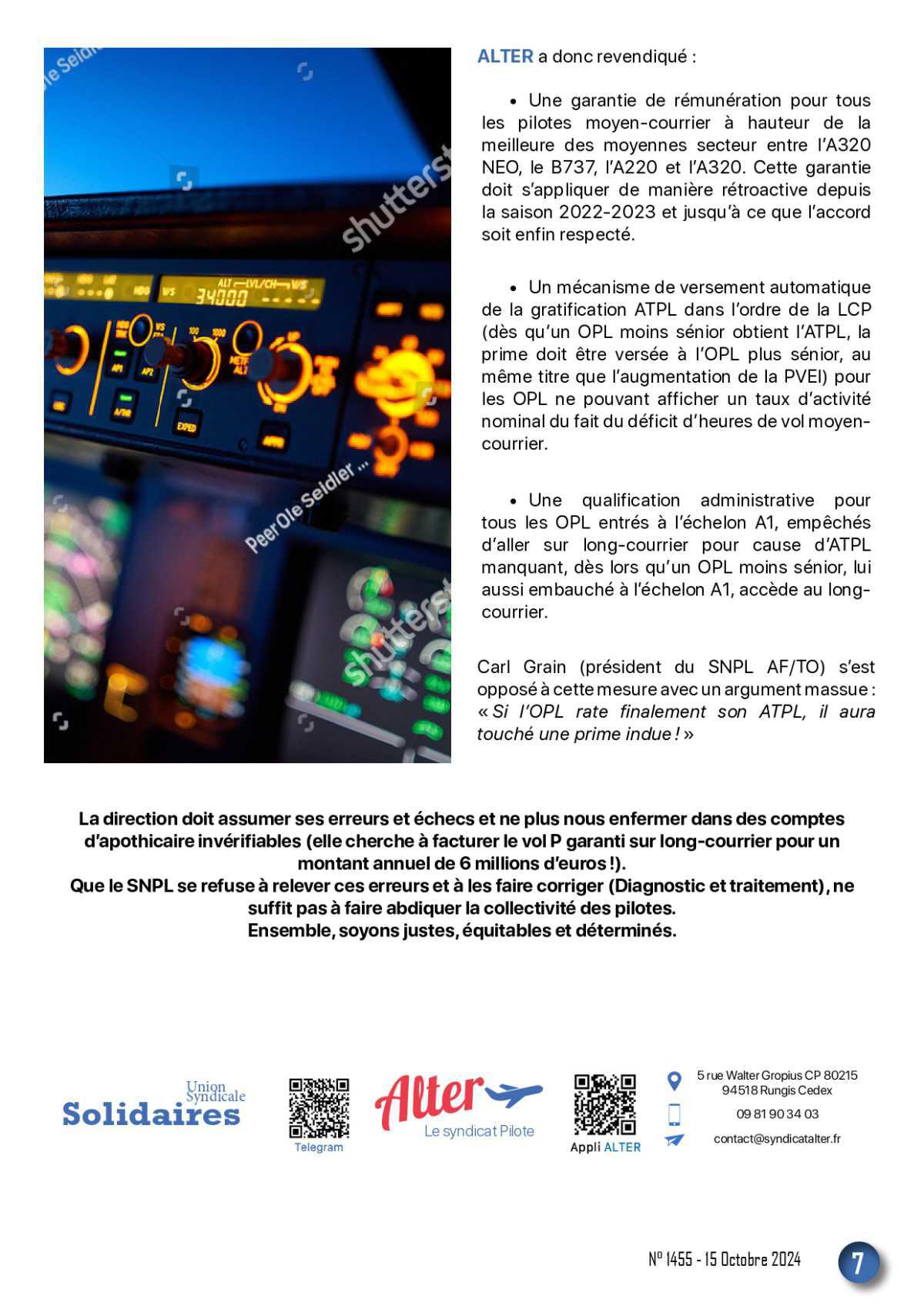 ALTER // Bulletin Syndical du Personnel Naviguant # 1455