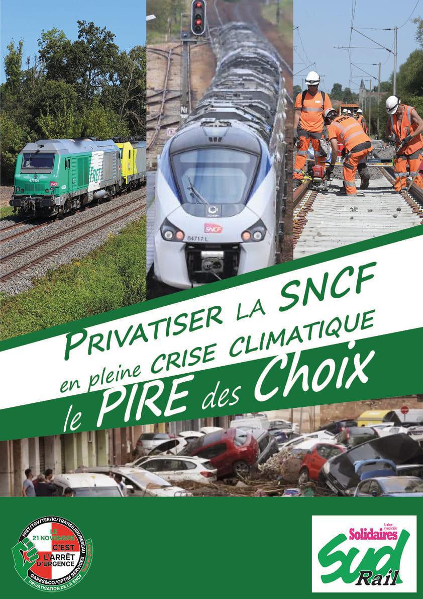 SUD-Rail // Privatiser la SNCF en pien crise climatique : le pire des choix