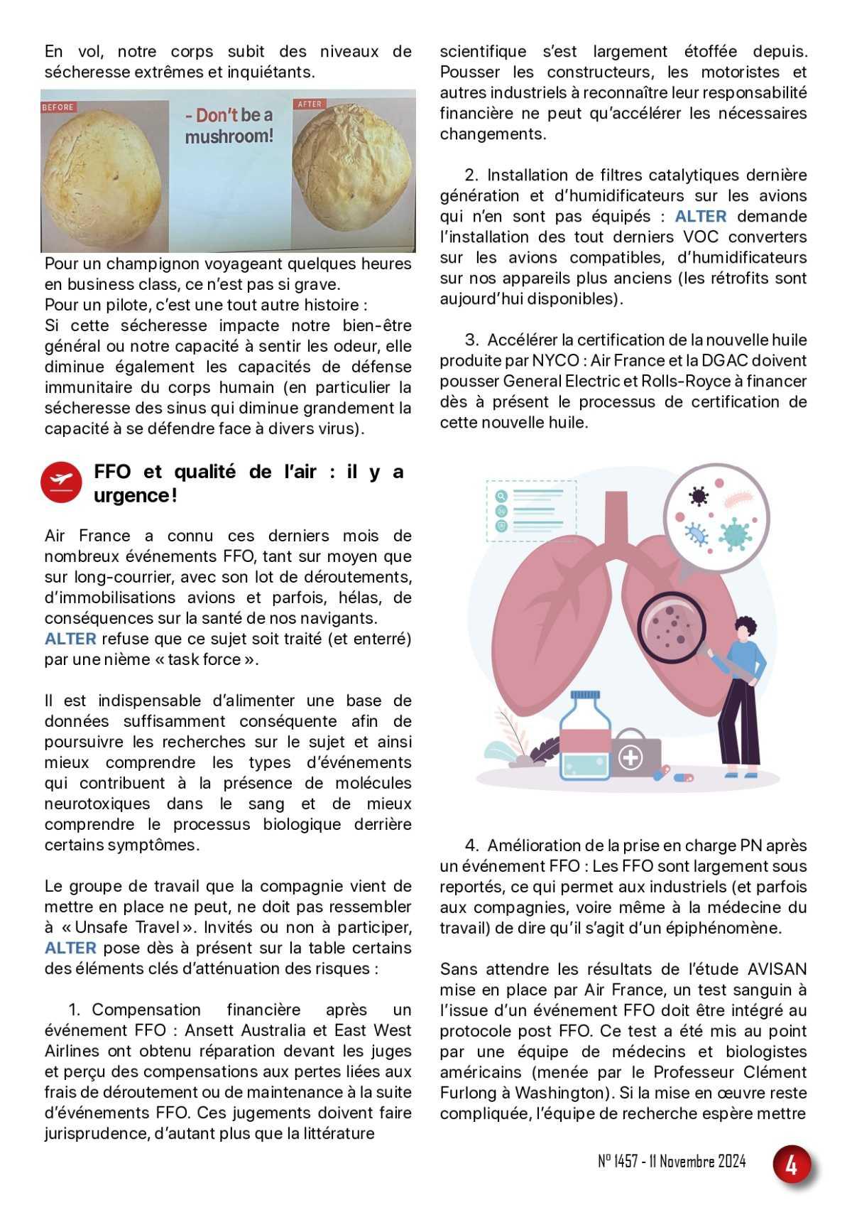 ALTER // Bulletin Syndical du Personnel Naviguant # 1457 du 11 novembre 2024