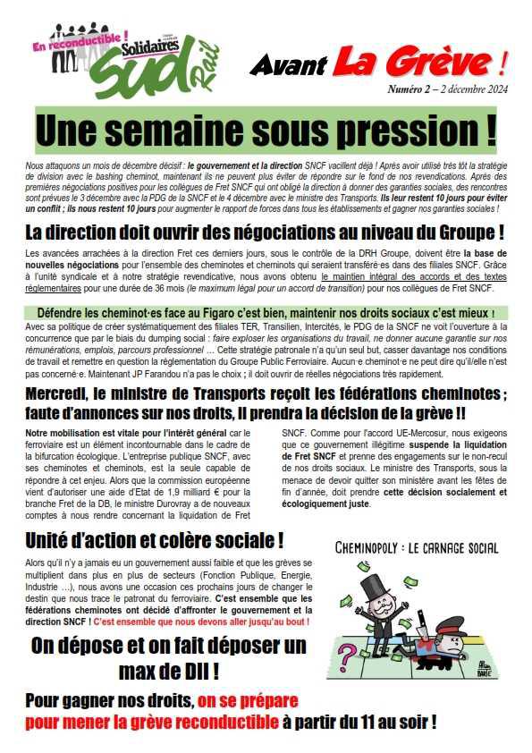 SUD-Rail // Avant la grève, une semaine sous pression !