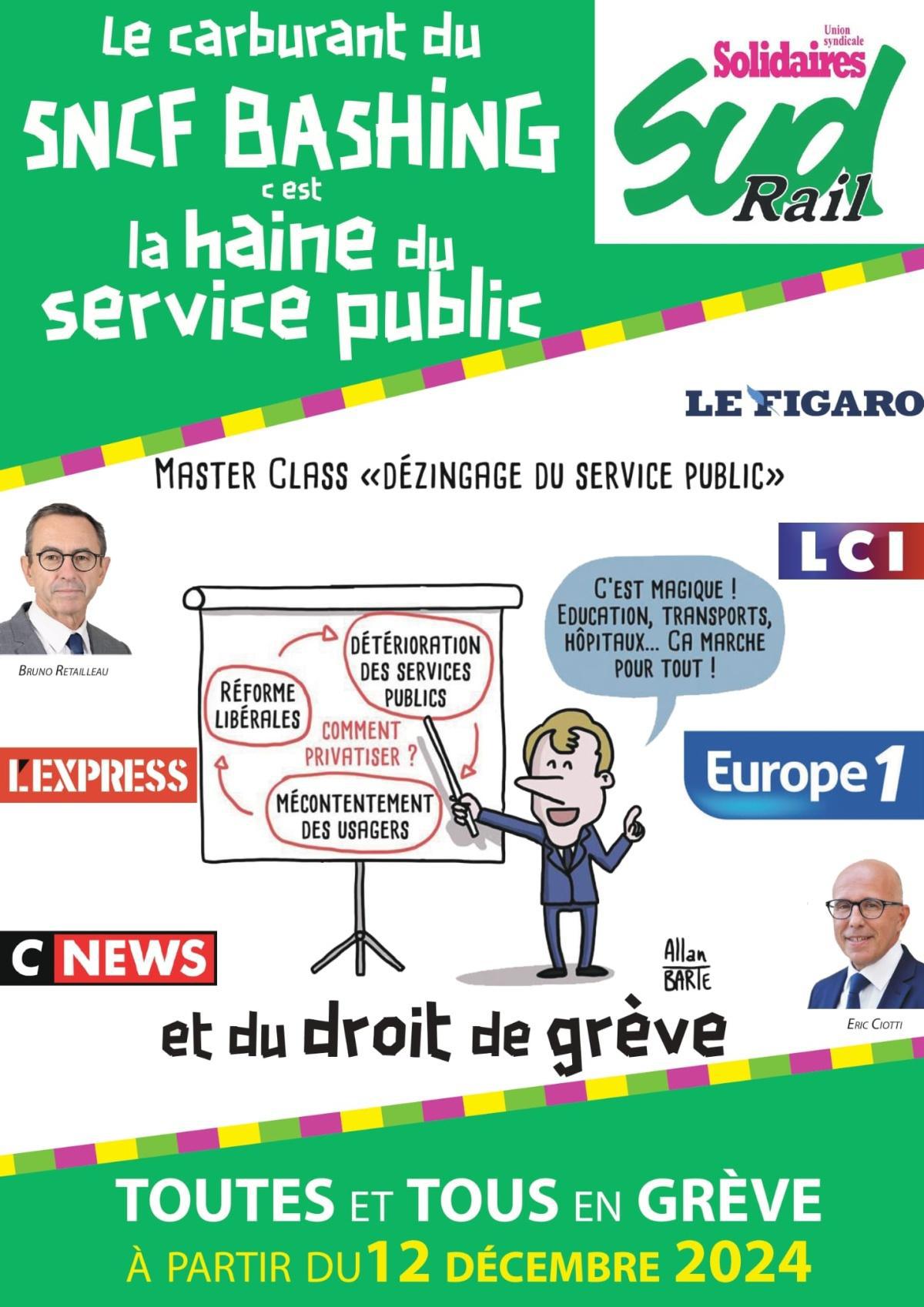 SUD-Rail // Le carburant du SNCF bashing, c'est la haine du service public