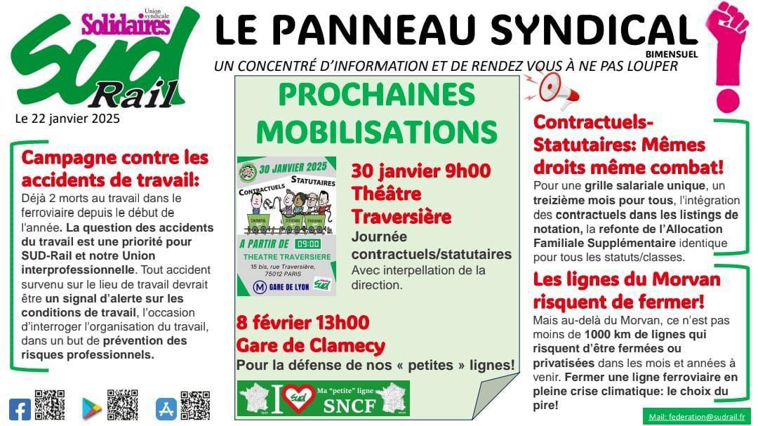 SUD-Rail // Le panneau syndical du 22 janvier 2025
