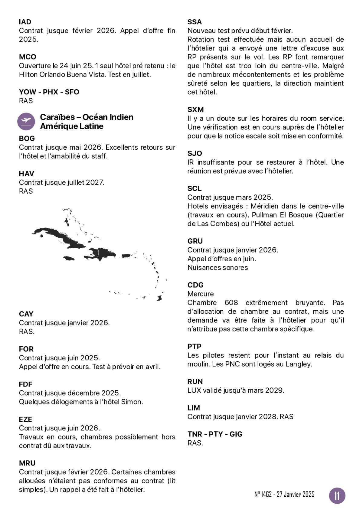 ALTER // Bulletin Syndical du Personnel Naviguant # 1462 du 27/01/25