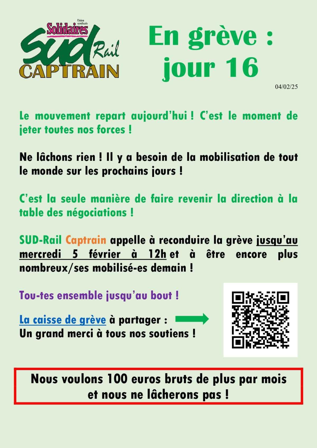 SUD-Rail CAPTRAIN // Toujours en grève jours 16 & 17 !