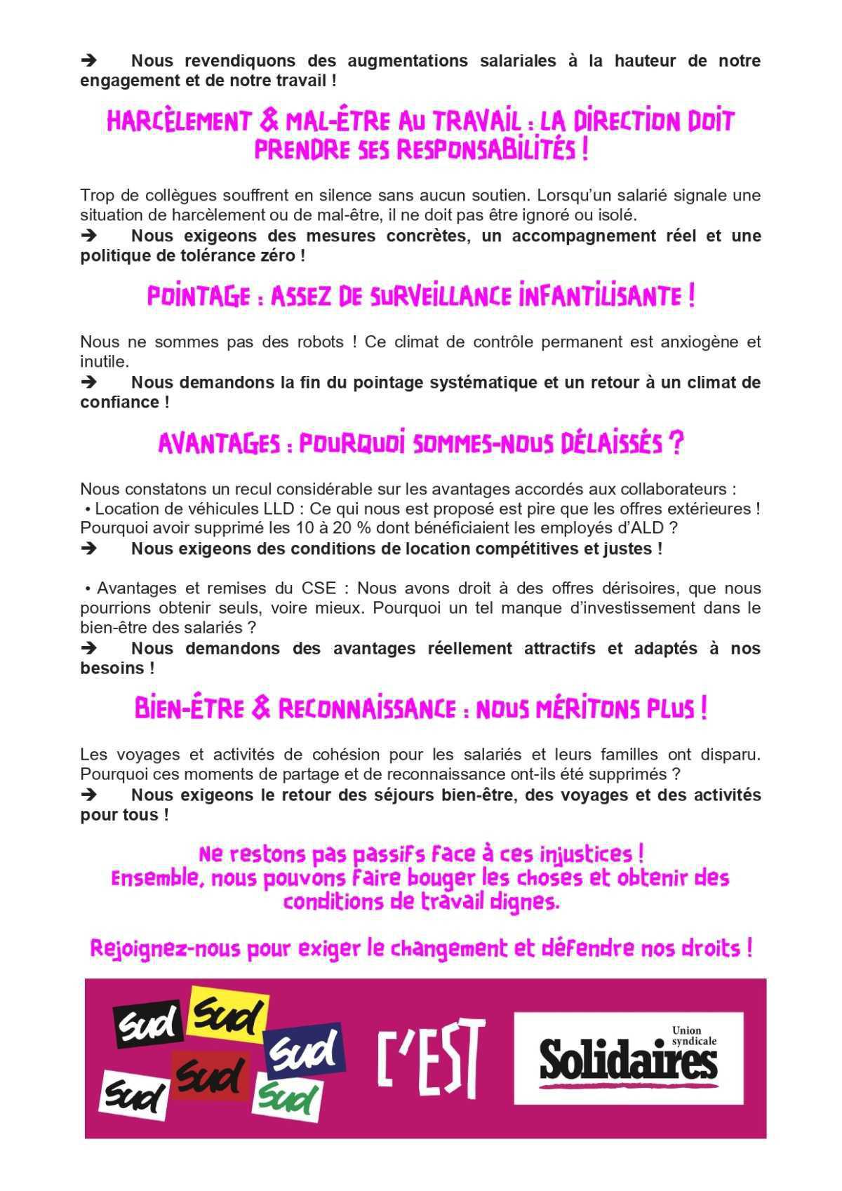 UST SUD chez TEMSYS // Exigeons des conditions dignes et des avantages justes !