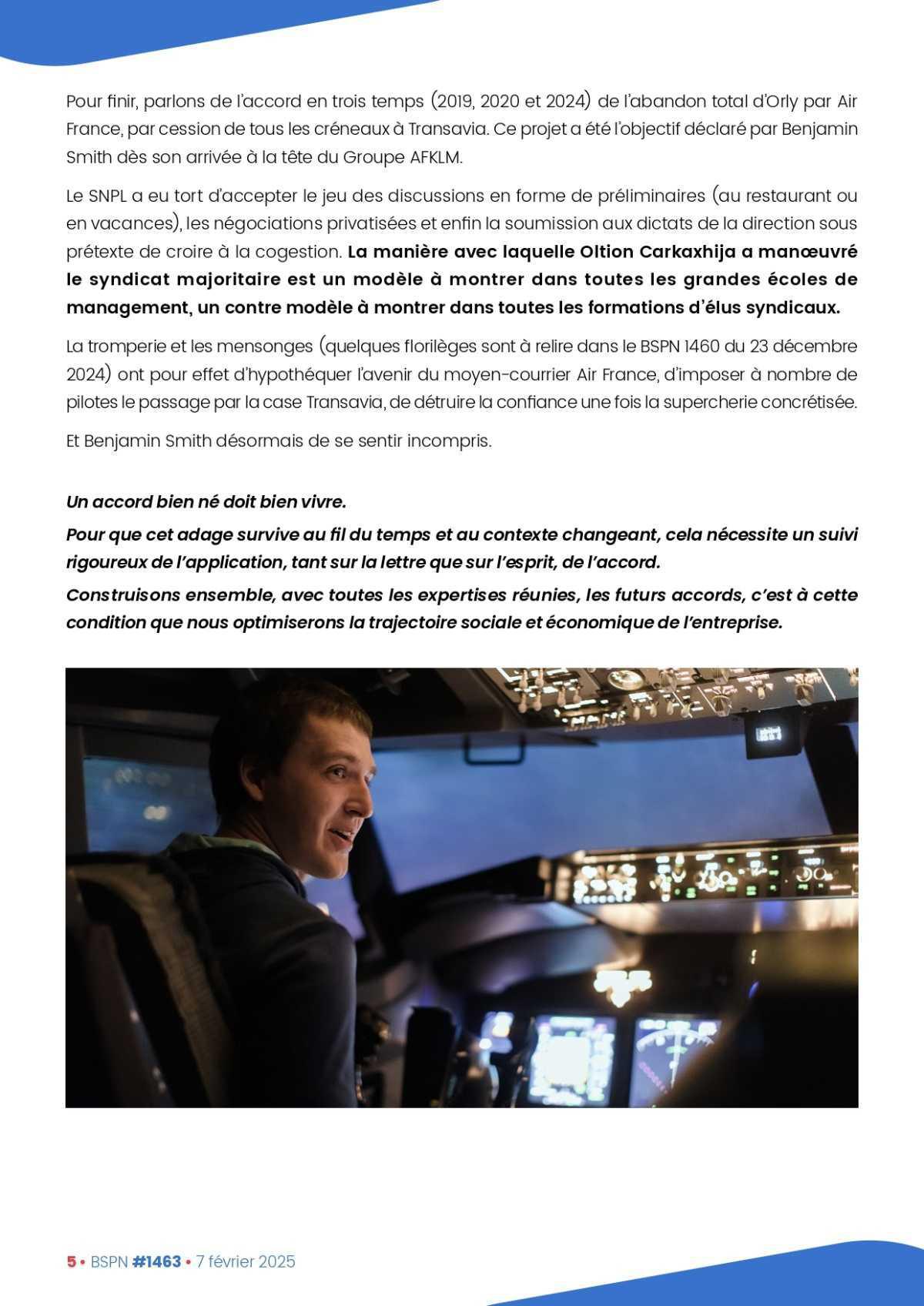 ALTER // Bulletin Syndical du Personnel Naviguant # 1463 du 07/02/25