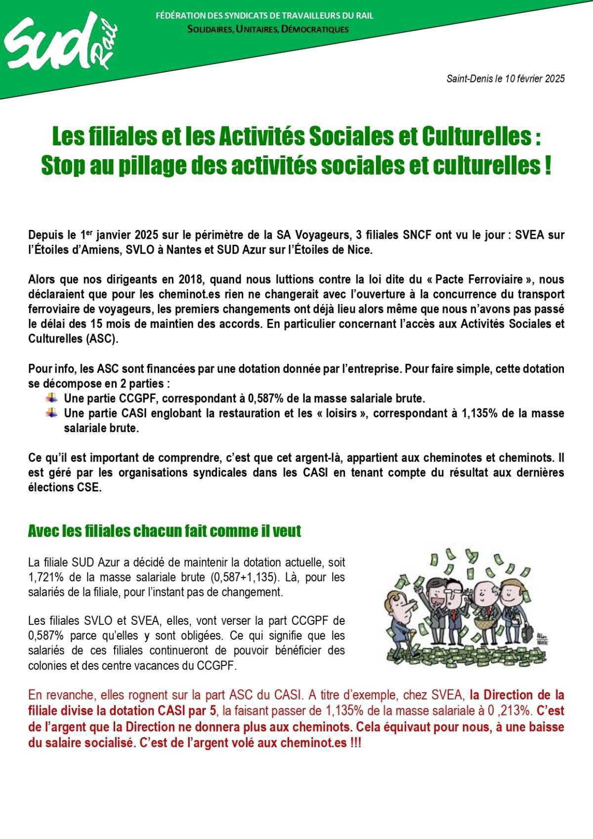 SUD-Rail // Les filiales et les activités sociales et culturelles