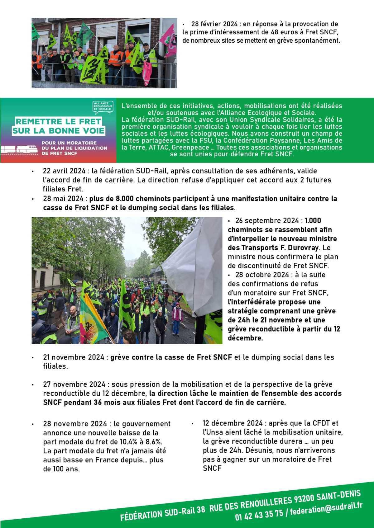 FRET SNCF , SUD-Rail à la pointe de la mobilisation