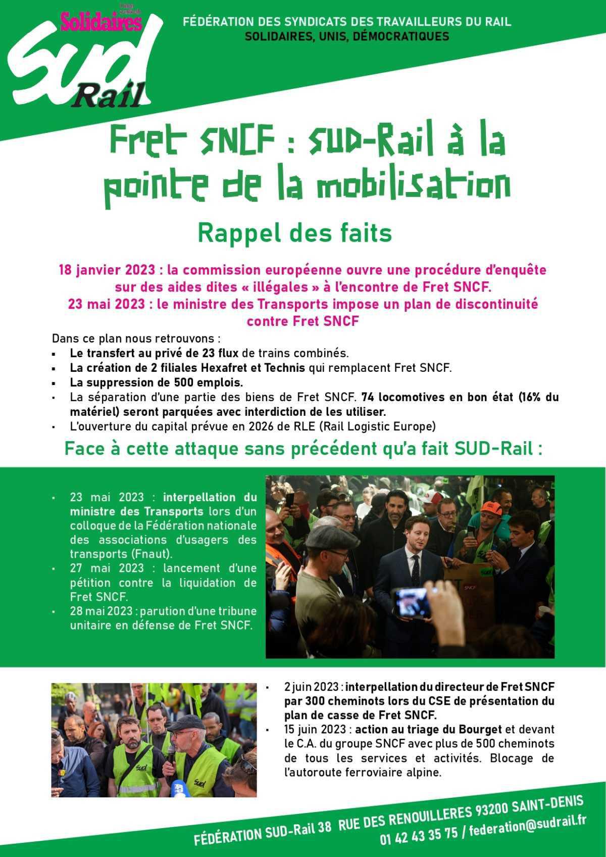 FRET SNCF , SUD-Rail à la pointe de la mobilisation
