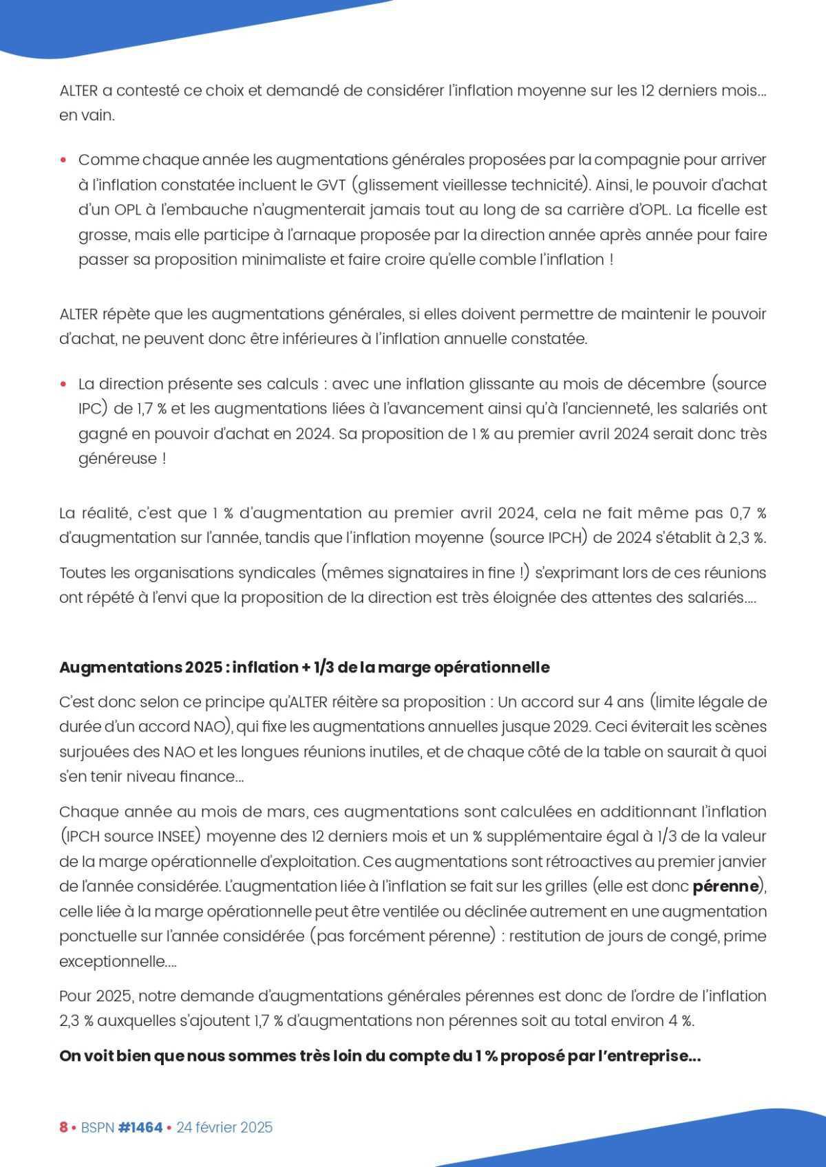 ALTER // Bulletin Syndical du Personnel Naviguant # 1464