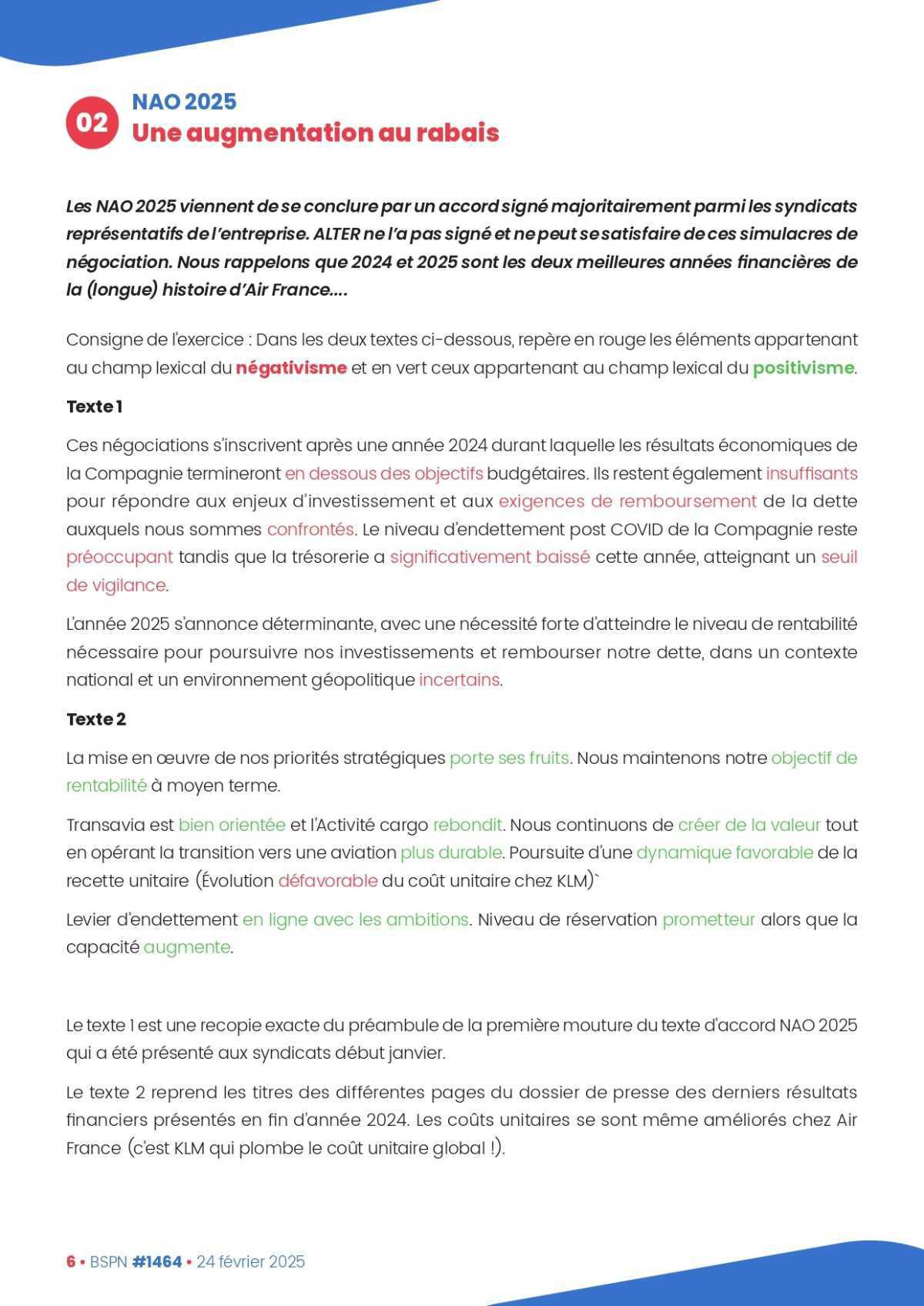 ALTER // Bulletin Syndical du Personnel Naviguant # 1464