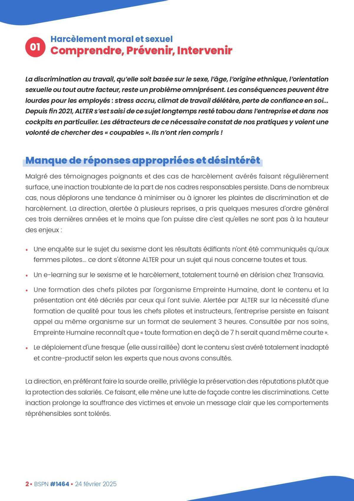 ALTER // Bulletin Syndical du Personnel Naviguant # 1464