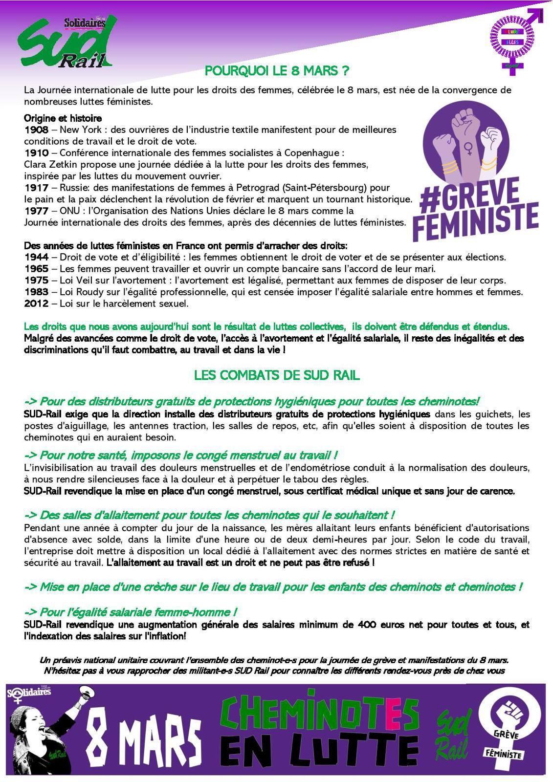 SUD-Rail // 8 mars, Journée internationale de lutte pour les droits des femmes