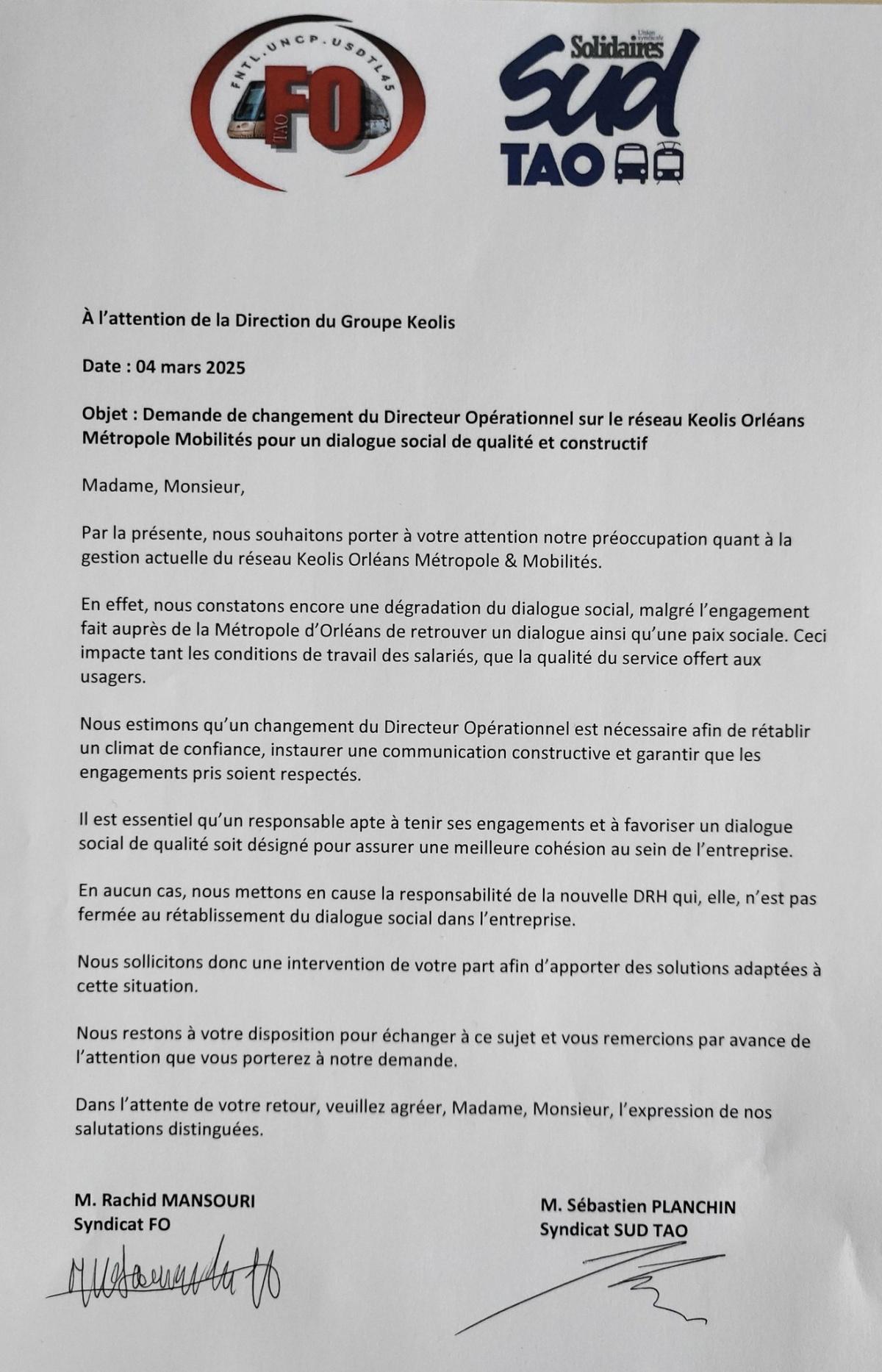 SUD TAO est favorable à la mobilité patronale