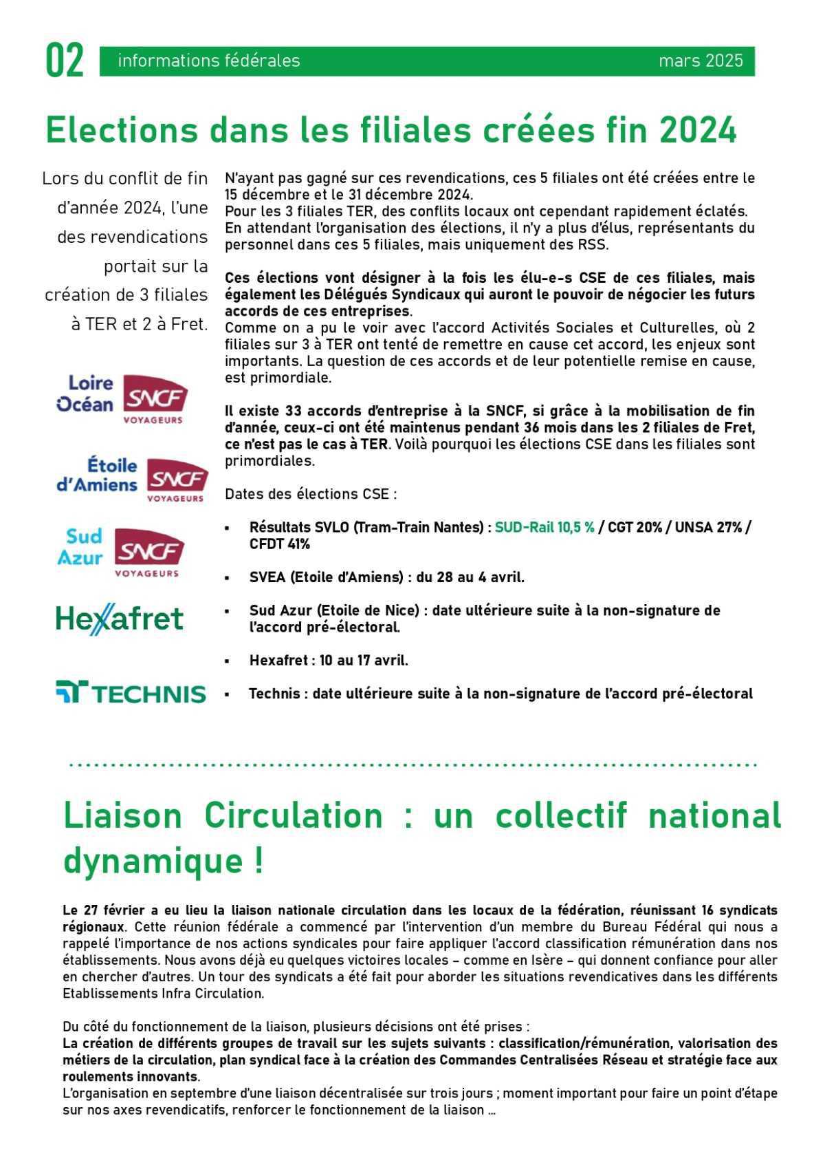 SUD-Rail // Infos fédérales # 213 du 14 mars 2025