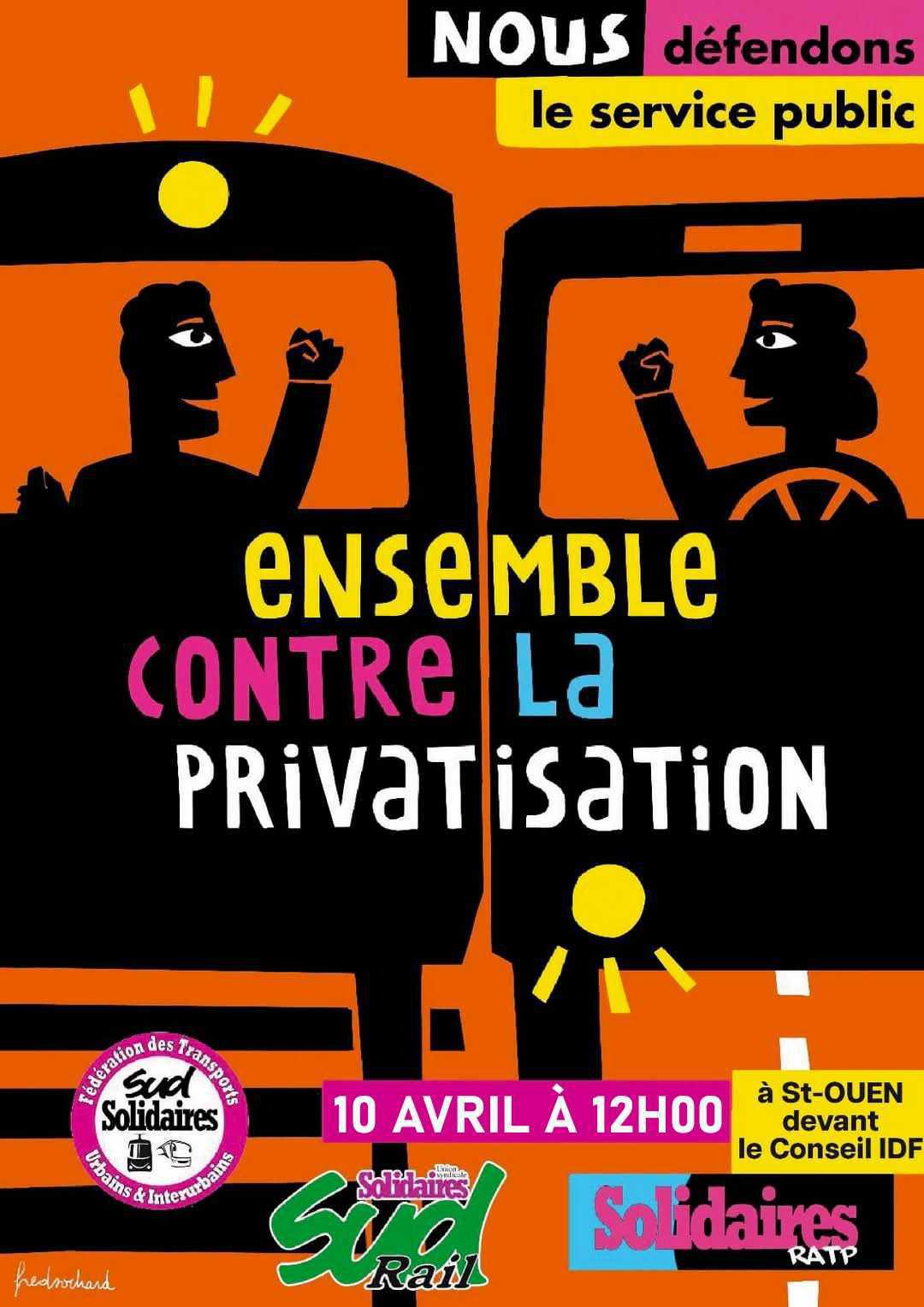 Le 10 avril à St-Ouen, ensemble contre la privatisation de 37 lignes de bus