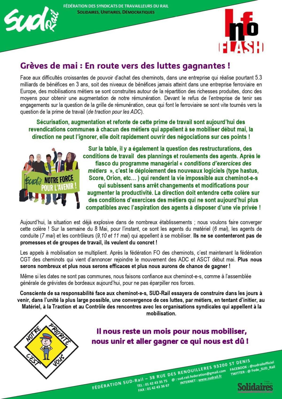 SUD-Rail // Grèves de mai : En route vers des luttes gagnantes !