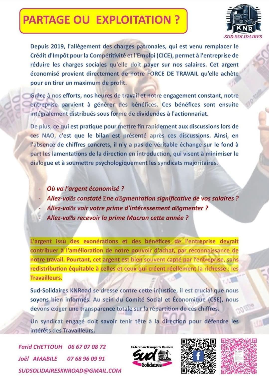 SUD Kehne nagel Road // Partage ou exploitation ?
