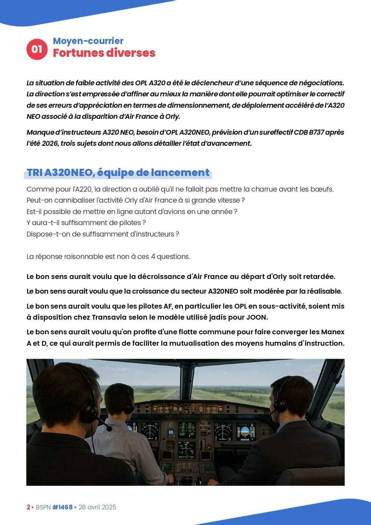 ALTER // Bulletin Syndical du Personnel Naviguant # 1468 du 28 avril 2025
