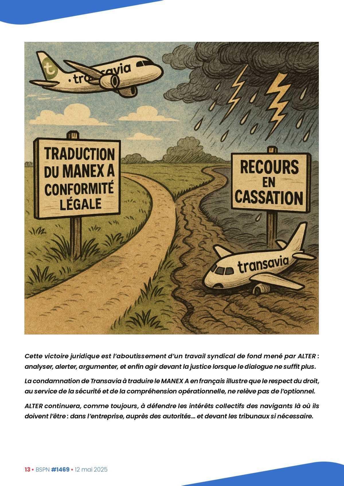 ALTER // Bulletin Syndical du Personnel Naviguant # 1469 du 12 mai 2025