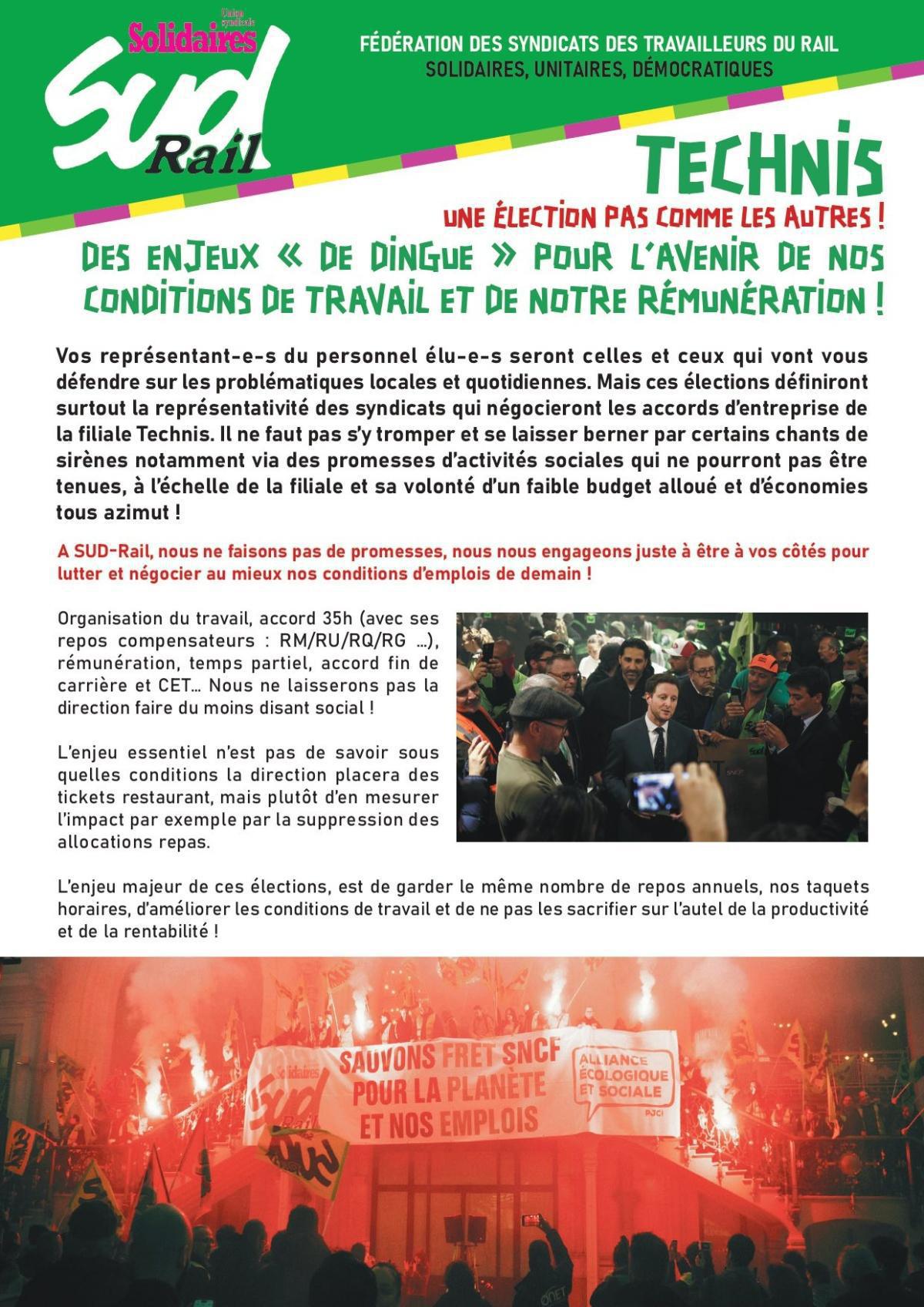 SUD-Rail // TECHNIS, une élection pas comme les autres !